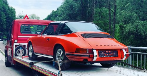 Oldtimer Porsche Targa Autotransport